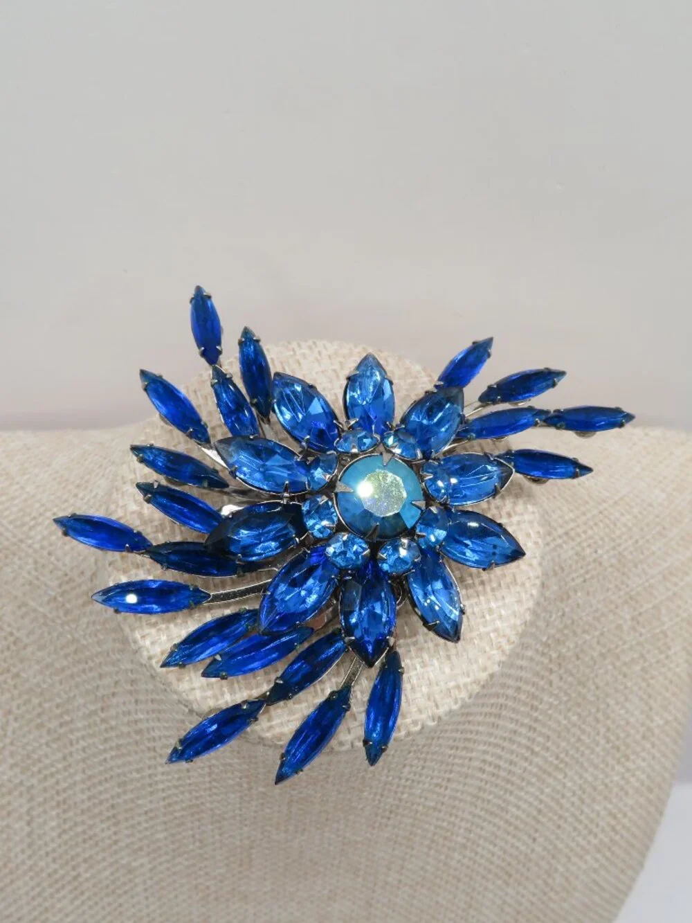 Vintage Judy Lee Electric Blue Spray Brooch